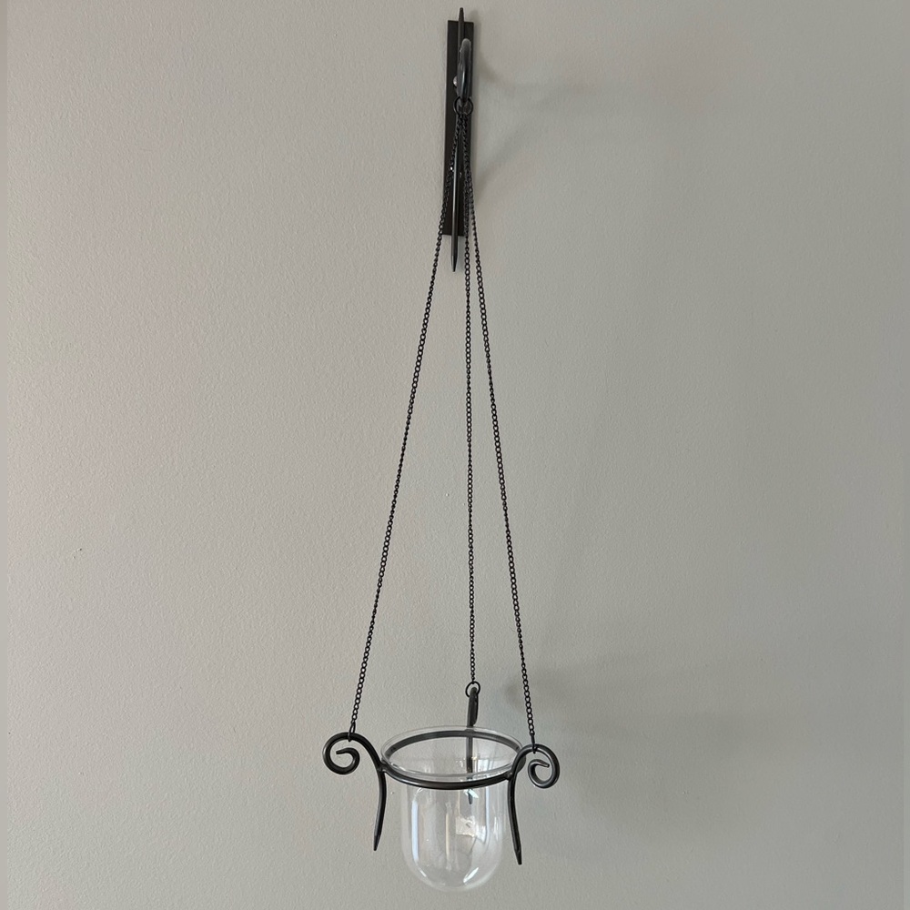Partylite Brown Metal Hanging Candle Holder PAIR